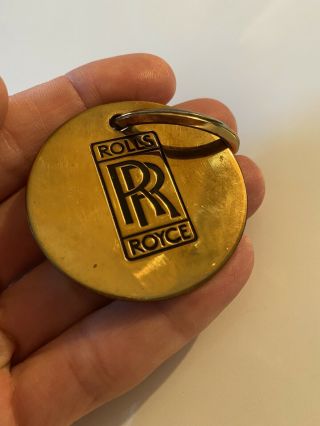 Vintage Rolls Royce Brass Key Chain/ Key Fob/medallion With Ring Antique