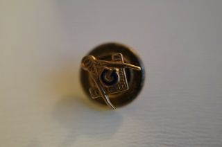 Antique Vintage 10k Yellow Gold Masonic Collar Lapel Pin