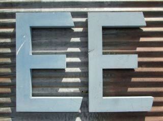 Antique E Cast Metal Aluminum Sign Marquee Letter Old Vintage Industrial Salvage