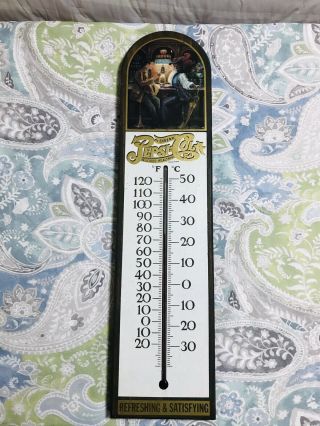 Vintage Pepsi Cola Wooden Thermometer Classy Lady Design Rare Ex.  C3