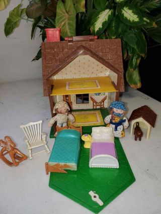 Vintage 1976 Holly Hobbie Playhouse W/dolls,  Furniture,  Dog House,  Rocking Horse