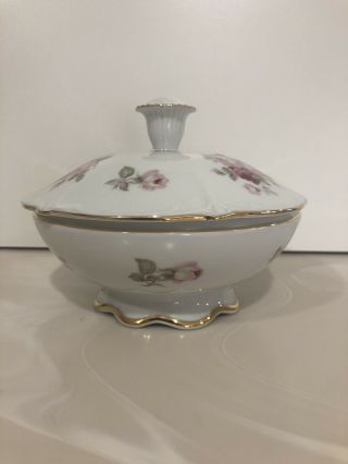 Golden Crown E&r Antique Rose Bowl With Lid Schumann Arzberg Germany Pre Owned