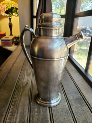 Vintage Crescent Silverplated? Water,  Coffee Or Tea Pitcher 10.  5 "