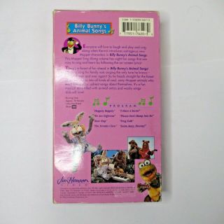 Muppet Sing Alongs: Billy Bunny ' s Animal Songs (VHS,  1993) Jim Henson Kids Rare 2
