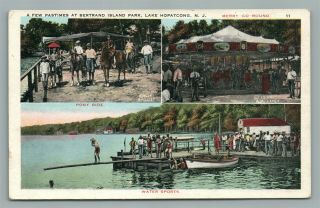 Lake Hopatcong Nj Bertram Island Park Antique Postcard