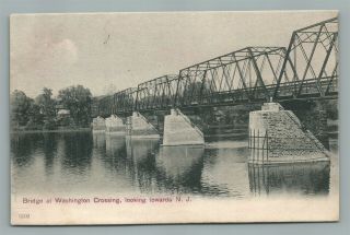 Washington Crossing Nj Bridge Antique Postcard