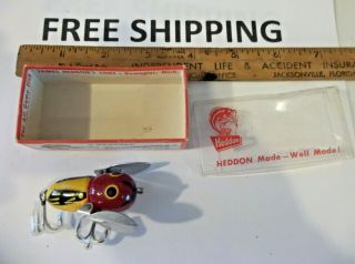 Vintage Fishing Lure Heddon Tiny Crazy Crawler Great Color Old Bait 320 - Yrh