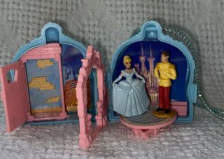 Vintage Disney Once Upon A Time Necklace Cinderella & Prince Charming Toy Set
