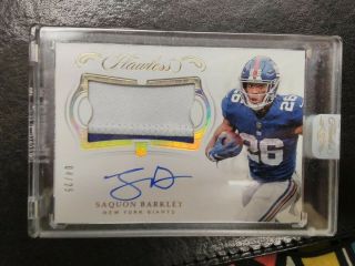2018 Saquon Barkley Flawless Rookie Auto Patch 04/25 Rpa Encased Rare