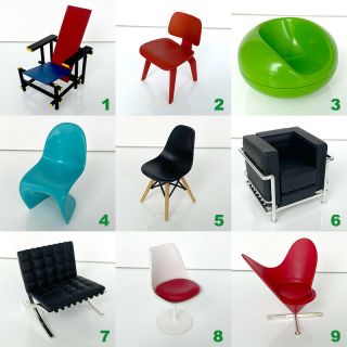 Rare Reac Japan Miniature 1/12 Scale Designer Chairs Vol.  1 -