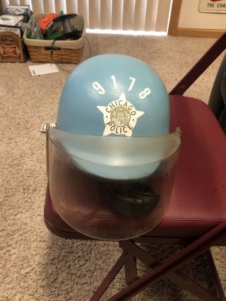 Chicago Police Motorcycle Helmet Riot Helmet W Shield 1960s Buco Rare Cool