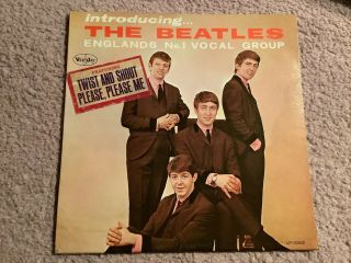Introducing The Beatles Vj Lp With Rare Song Sticker Vee - Jay