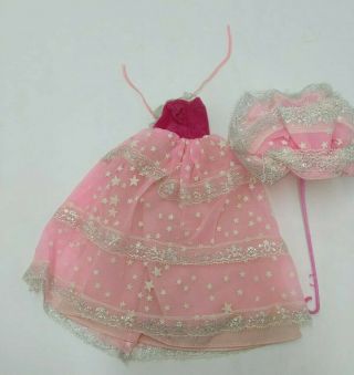 1985 Mattel Barbie Doll Dream Glow Dress Pink Glow Dark Stars Parasol