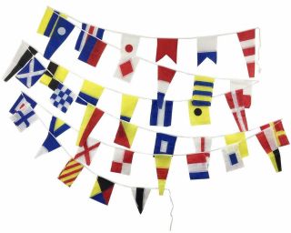 Marine Navy Signal Code Flag - String Of 40 Flags Bunting - 12 Feet - Beach Party