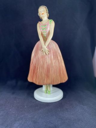 Rare Royal Worcester Ballerina Figurine - Modelled By M.  Charol.  1940s Marking