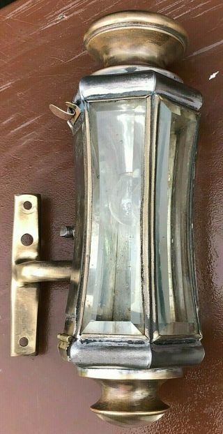 ANTIQUE 1900 ' s HORSE - DRAWN HEARSE FUNERAL SCONCE SIDE - LIGHT - RARE PIECE 3