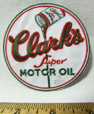 RARE Vintage Clark ' s Motor Oil Employee Work Uniform Patch Petroliana NOS 3