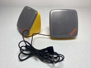 Vintage Yellow Sony Sports Srs - 5g Joint Speaker System Japan Rare Yellow