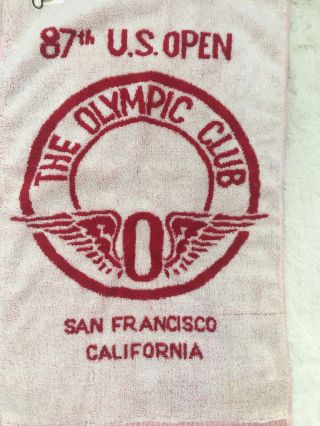 Rare 87th US Open Olympic Club San Francisco CA Cotton Golf Towel Red/White 2