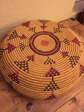 Vintage/antique Native American Basket.  Lidded.  Large 13.  5 " X 8 "