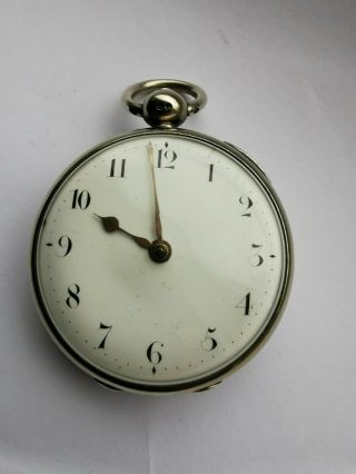 Rare Antique English Silver Cased Verge Fusee Pocket Watch