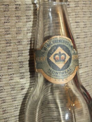 Frontenac Blue Label Special Lager Beer Bottle Montreal Quebec Canada Glass Rare 3