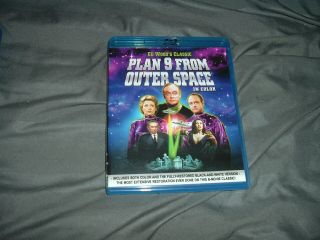 Plan 9 From Outer Space Blu - Ray 2012 Ed Wood Color,  Black & White Rare Oop