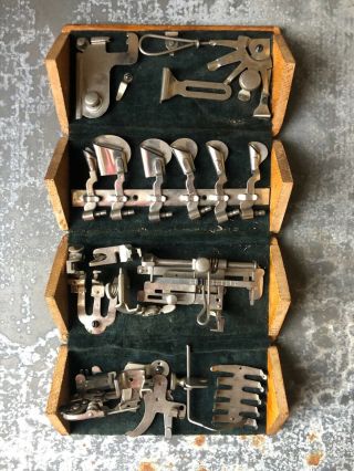 Vintage Singer Treadle Sewing Machine Model 27 Attachment Puzzle Box