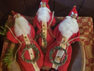 Primitive Santa Claus Doll Bowl Fillers/tucks Christmas Winter