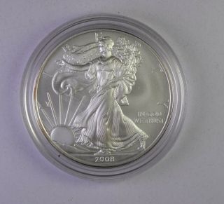 2008 - W Reverse 2007 - Burnished Silver American Eagle - Rare -