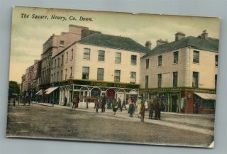Ireland The Suare Newry Co.  Down Antique Postcard
