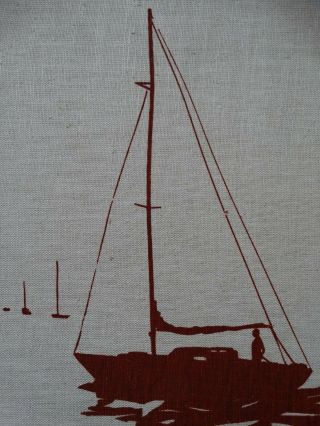 Vintage 1978 Merushka Silk Screen Print Wall Art Framed Nautical Sailboat RARE 3