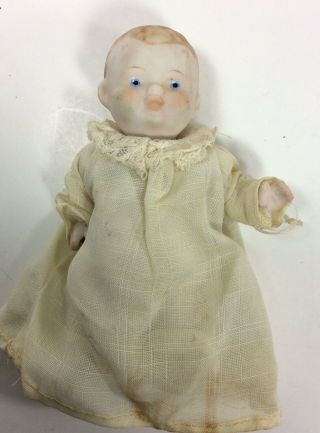 Vintage Jointed Baby Doll Small Ceramic Bisque 5”