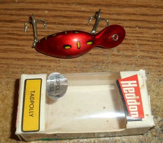 Vintage Heddon Tadpolly/rare Red Bullfrog Color/in Box