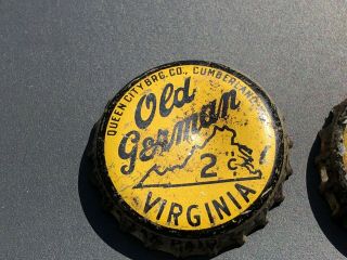 Antique Cumberland Virginia 2¢ Tax Old German Beer Cork Crown Queen City Md