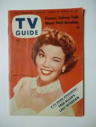 England April 21 - 27 1956 Tv Guide Fabray Welk 
