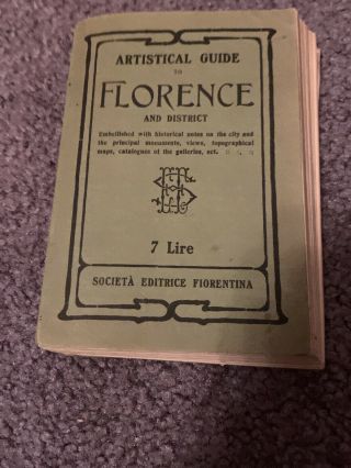 Artistical Guide To Florence Italy And District Antique Book Date 1923 (o)