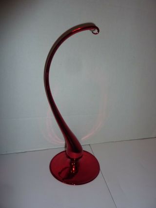 Christopher Radko Large Red Blown Glass Ornament Stand 12 " Rare