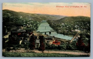Crafton W.  Va Birdseye View 1914 Antique Postcard