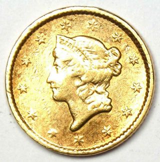 1851 Liberty Gold Dollar Coin G$1 - Xf / Au Detail - Rare Coin