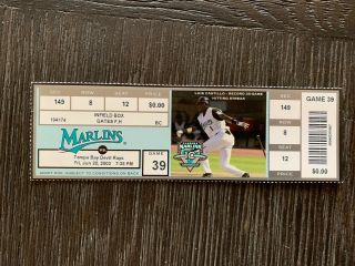 Miguel Cabrera Major League Debut Full Ticket And 1st Hr - Rare -
