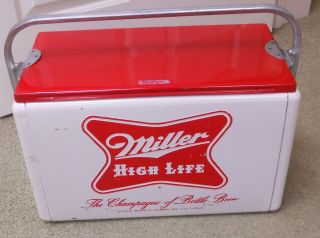 Rare Vintage Cronstroms Miller High Life Beer Picnic Cooler In