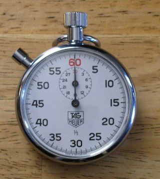 Tag Heuer 60 Second,  30 Minute 1/5 Sec.  Stopwatch,  Rare Swiss Timer,  Trackmate