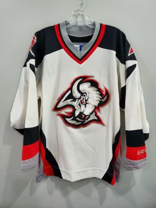Rare Vtg 90s Ccm Nfl Buffalo Sabers Red White Hockey Jersey Mens M Sewn
