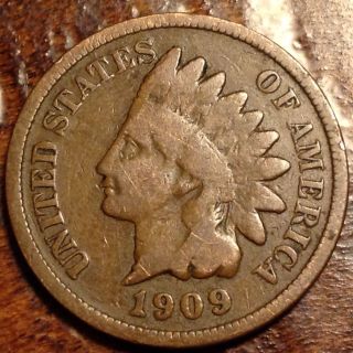 1909 Indian Head Penny Cent Details Post Civil War Rare Us Coin 356f