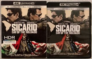 Sicario 2 Day Of The Soldado 4k Ultra Hd Blu Ray 2 Disc,  Rare Slipcover Sleeve
