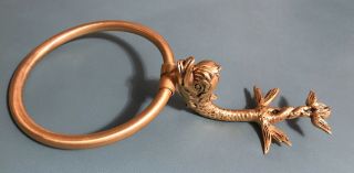 Vintage & Rare Phylrich Dolphin Towel Ring Polished/ Plated Gold - Sherle Wagner