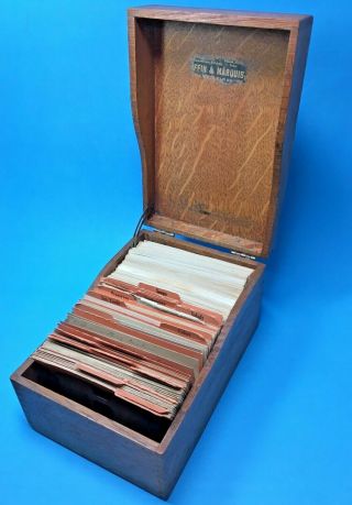 Vintage Weis Wood Dovetail Recipe Index Card File Box Metal Slider 200,  Recipes