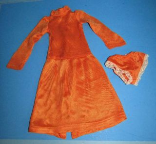 Vintage Ideal Crissy Doll Orange Dress And Panties