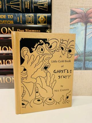 Rare Neil Gaiman Little Gold Book Of Ghastly Stuff Signed Numbered Borderlands